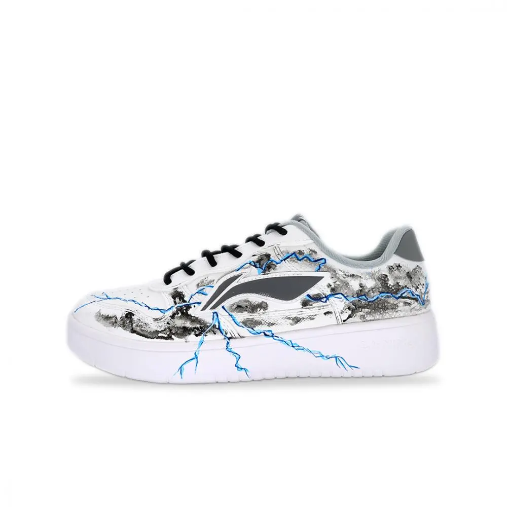 LiNing Pontoon Boats Wear resistant And Lightweight Low top Skateboard Shoes Men's White Black