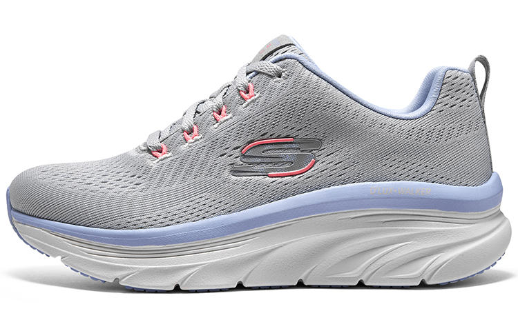 Skechers D'lux Walker Anti-Slip Wear-Resistant Low-Top Casual Shoes Women's Gray Purple Pink