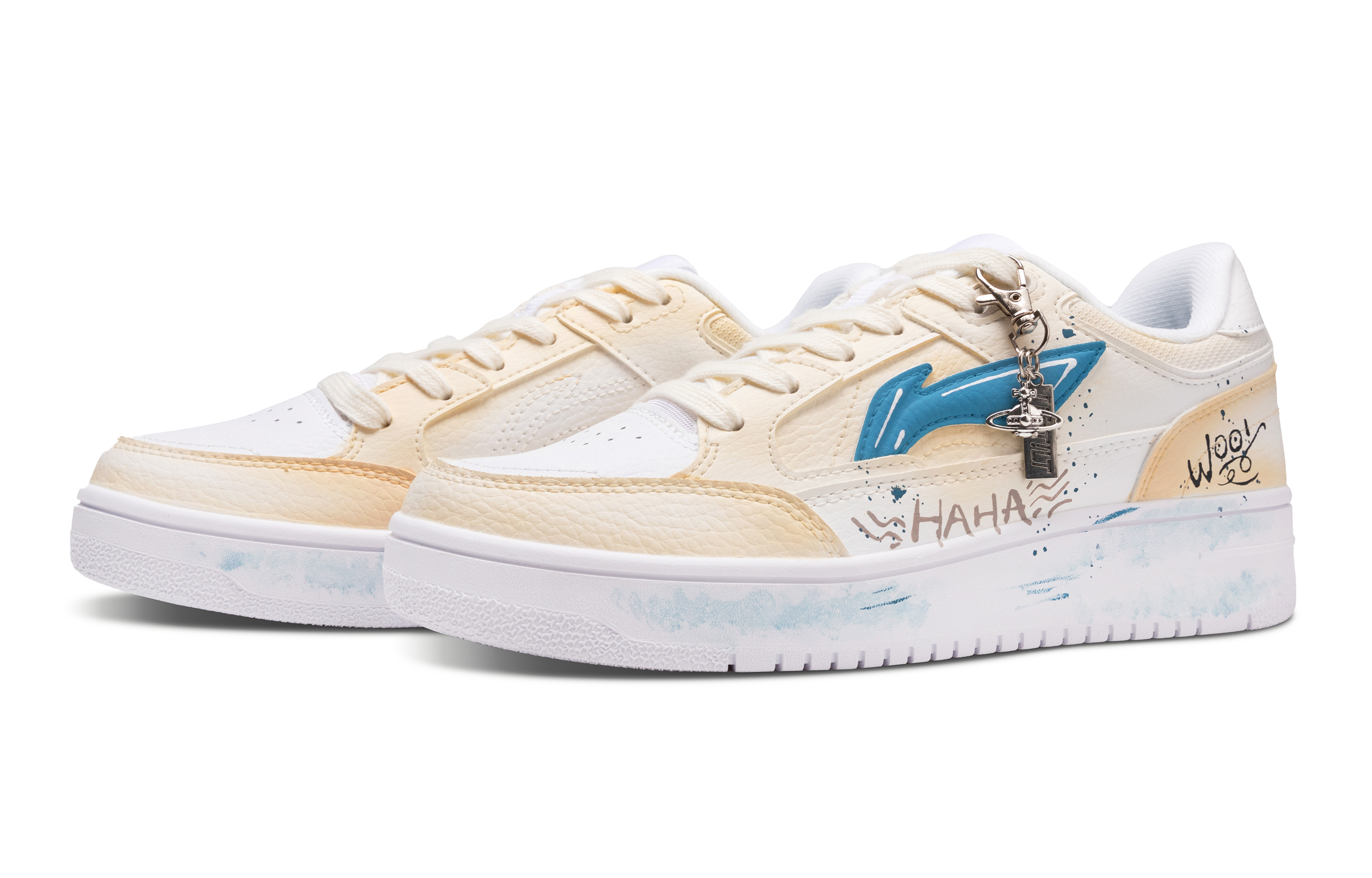 LiNing Tianji Anti Slip And Wear Resistant Height Increasing Low Top Skateboard Shoes Unisex White Yellow Blue купить в интернет-магазине Yoocart с быстрой доставкой по России.