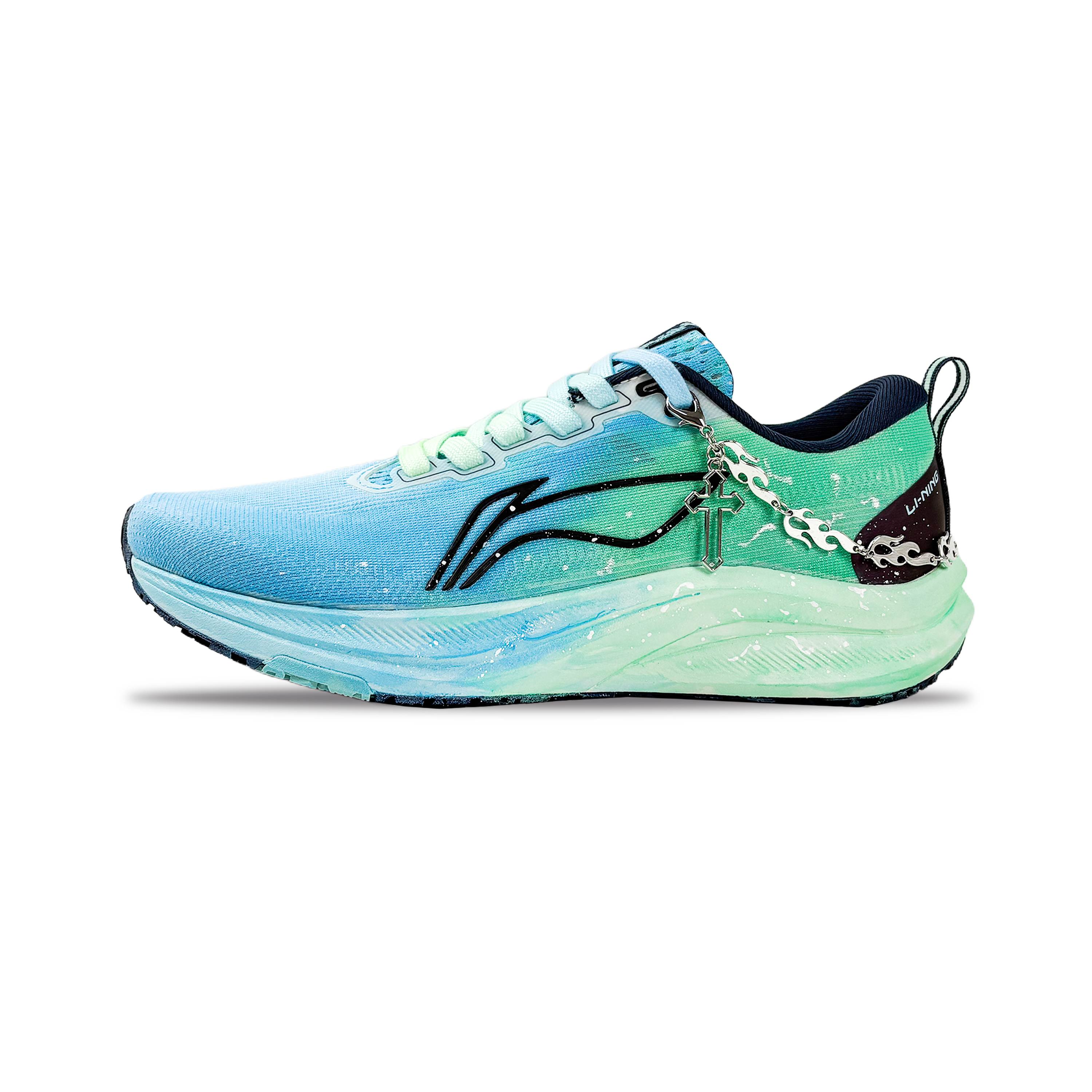 LiNing Red Hare 8 Cushioning Abrasion Resistant Breathable Low Top Casual City Commute Running Shoes Men's Cyan Flame