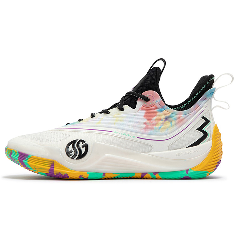 361° Zen 6 Guitar God Cushioning Anti-Slip Wear-Resistant Breathability Low-Top Basketball Shoes Men's Feather White