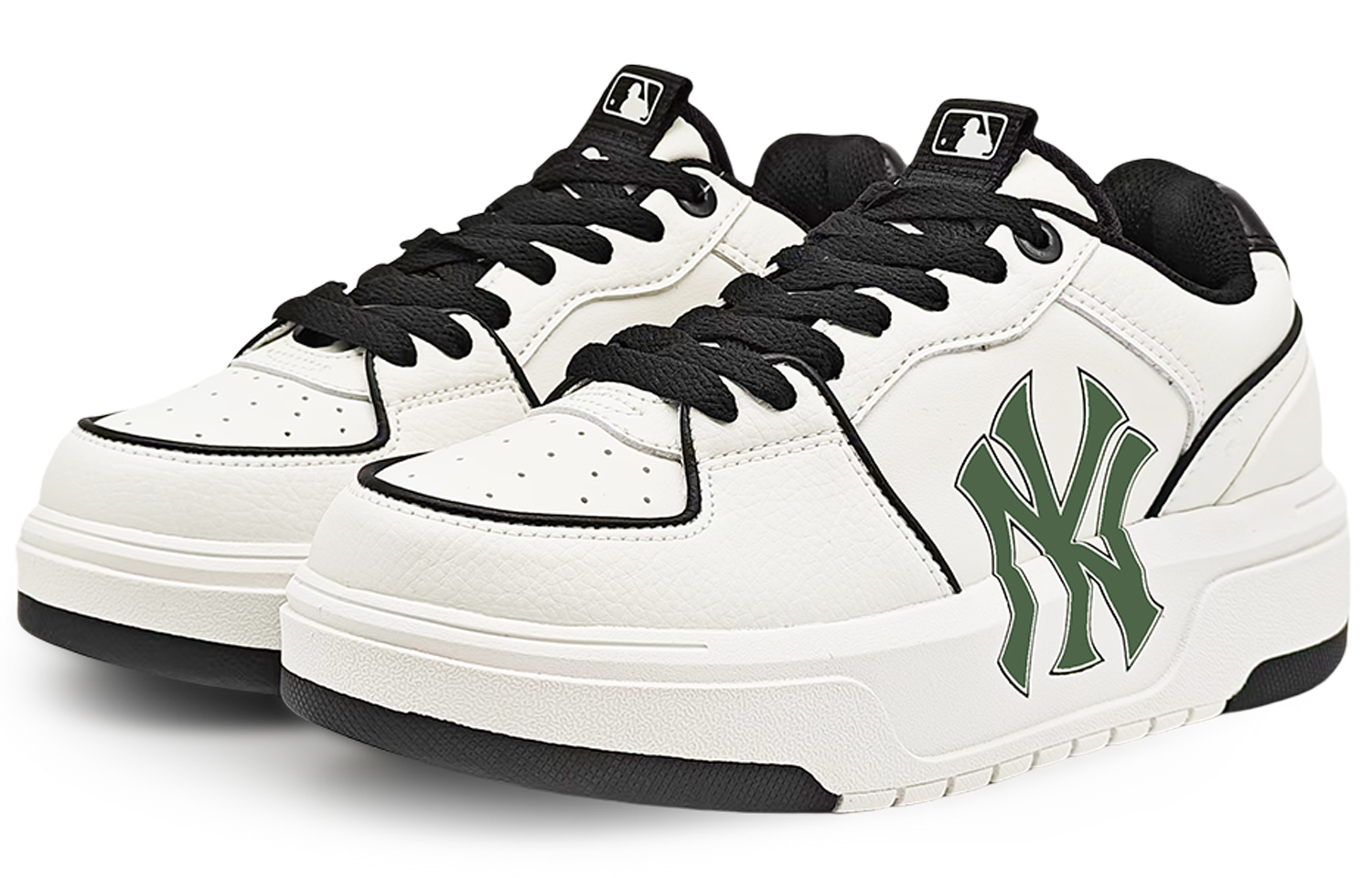 MLB Chunky Liner Abrasion Resistant Low Top Skateboard Shoes Unisex White Green