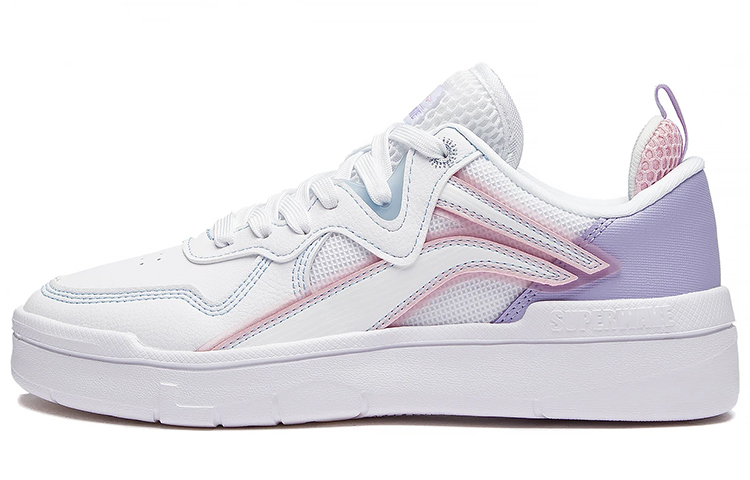 LiNing Lite Slip Resistant, Abrasion Resistant, Lightweight Low Top Skateboard Shoes Women's White Pink Purple