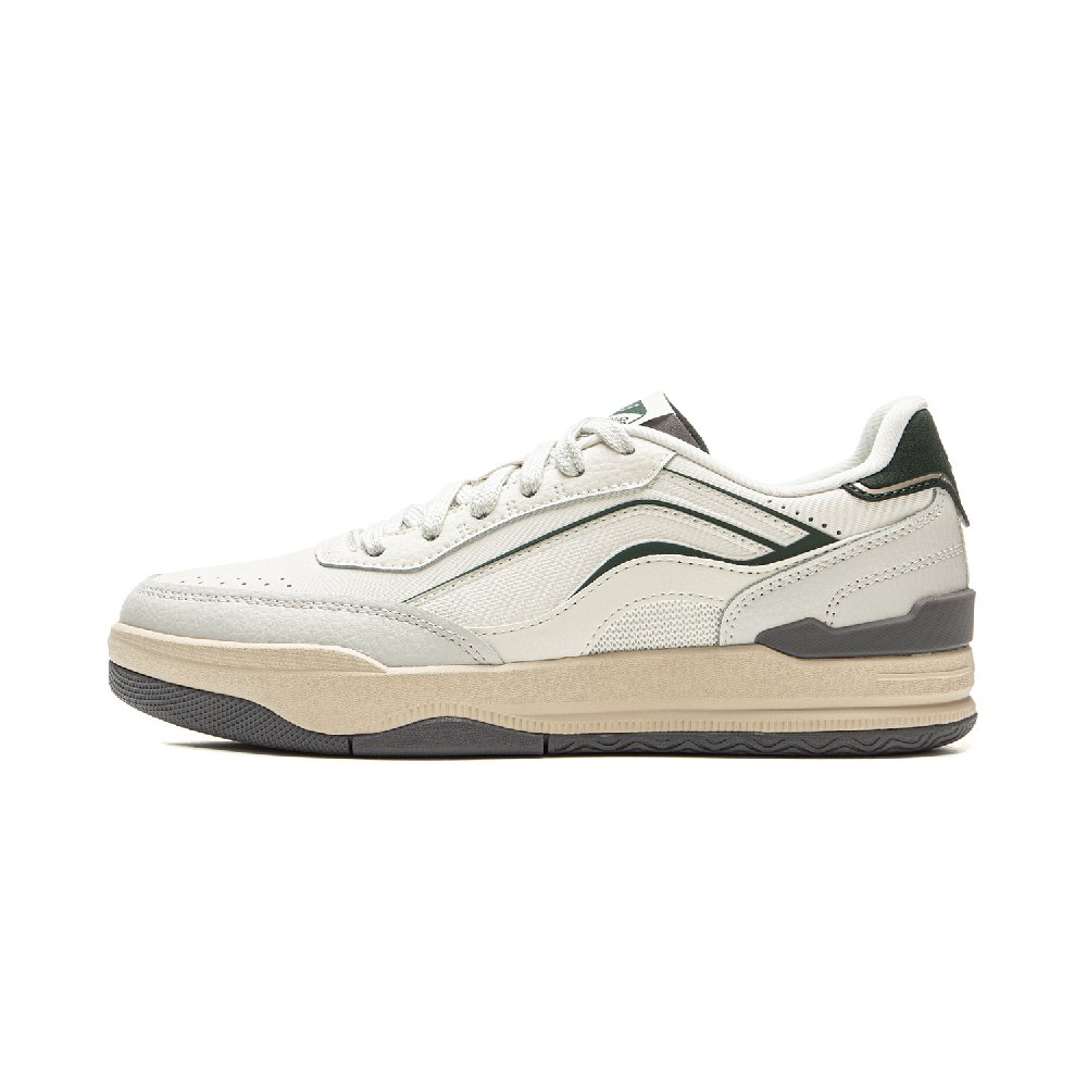 LiNing Moon Glaze Slip Resistant, Abrasion Resistant, Breathable Low Top Skateboard Shoes Women's White Gray