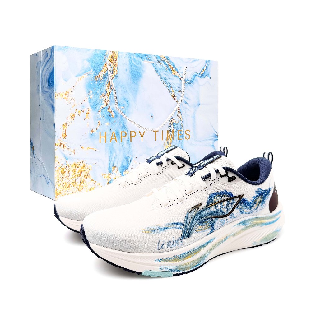 LINING Red Hare 8 Running Shoes Men's Low top White Gold Blue