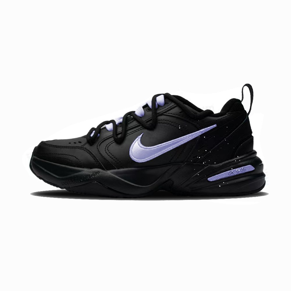 Nike Air Monarch 4 Cushioned Slip-Resistant Low-Top Chunky Sneakers Unisex Black Purple