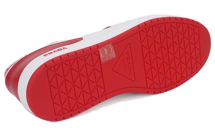 PRADA Downtown Leather Sneakers Red