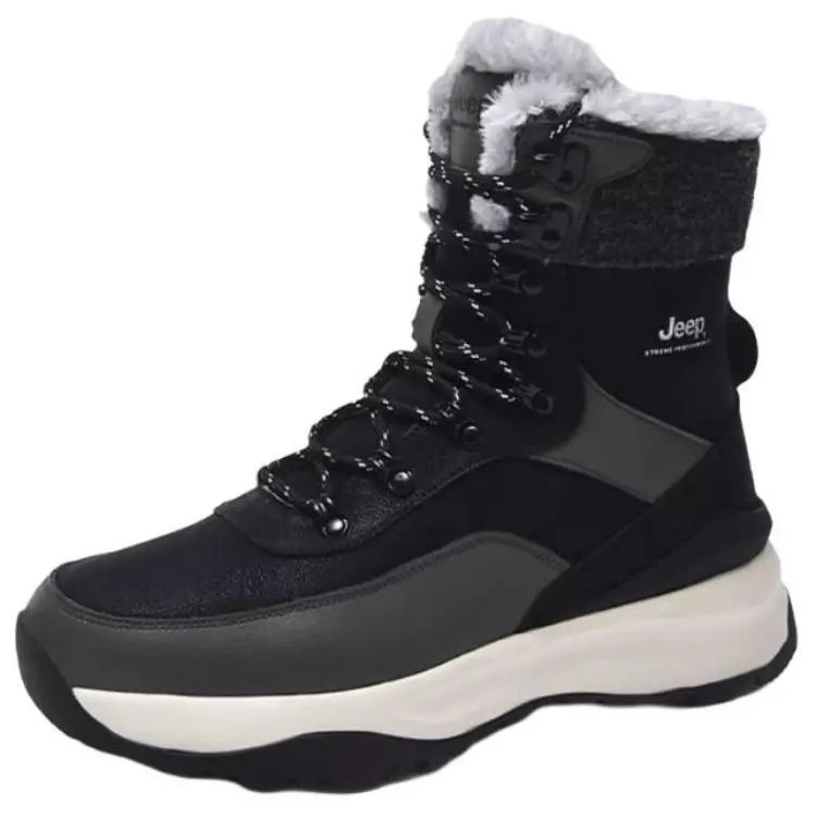 Jeep Warm And Wear-Resistant Crew Snow Boots Men's Black