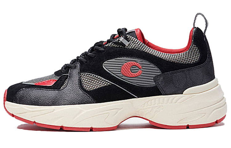 COACH Tech Low-Top Casual Shoes Men's Mixed Black