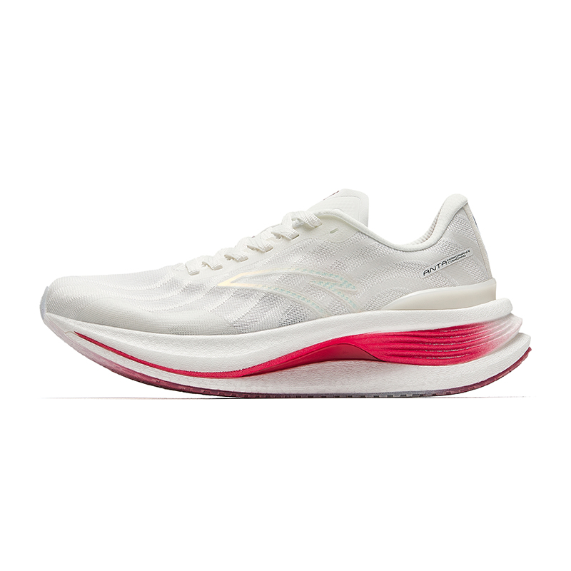 Anta Running Collection Anti Slip And Wear Resistant Breathable Low Top Running Shoes Women's White Pink