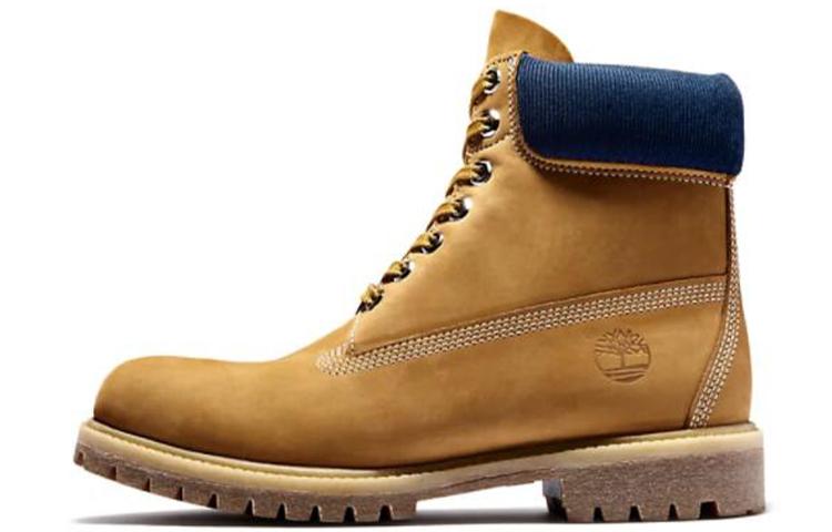 Timberland 6 Inch Premium Waterproof Boots 'Wheat Nubuck Blue Collar'