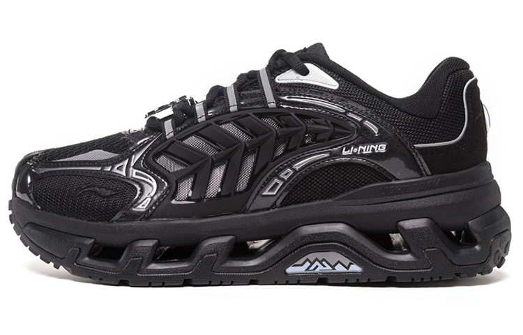 LiNing Mountains Cushioning Breathable Wear-Resistant Slip-Resistant Low-Top Sports Casual Shoes Women's Black
