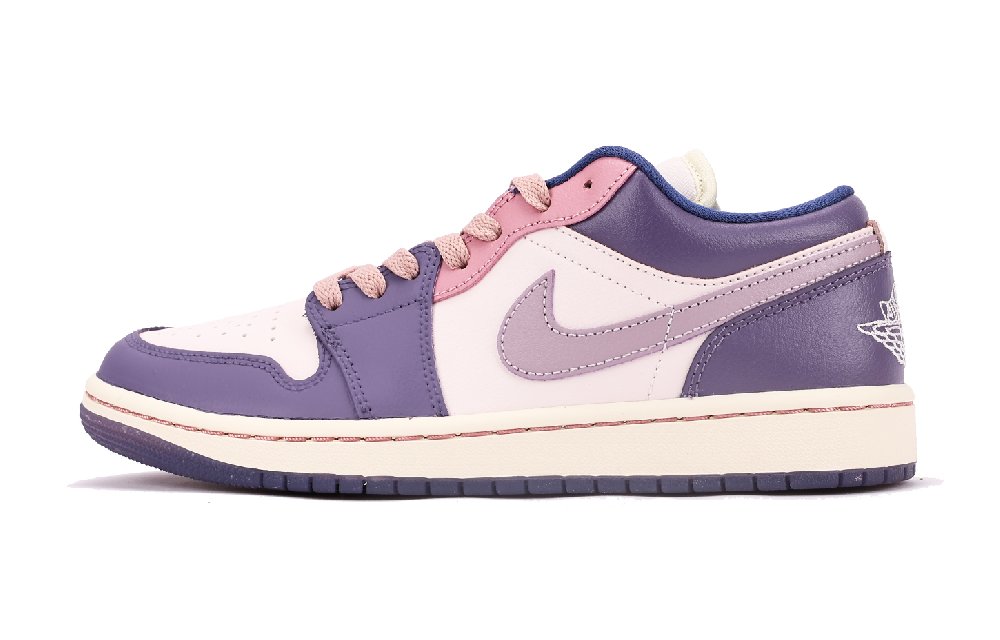 Jordan Air Jordan 1 Chestnut Slip-Resistant Coverage Cushioning Low-Top Vintage Basketball Shoes Women's Purple Pink