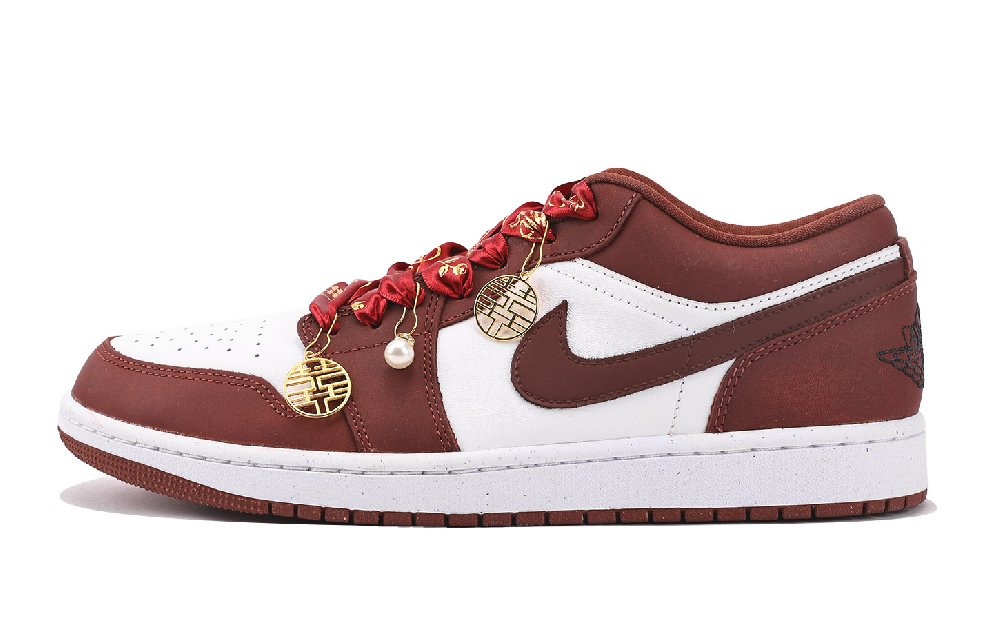 Jordan Air Jordan 1 Anti Slip And Wear Resistant Coverage Low Top Vintage Basketball Shoes Unisex Red