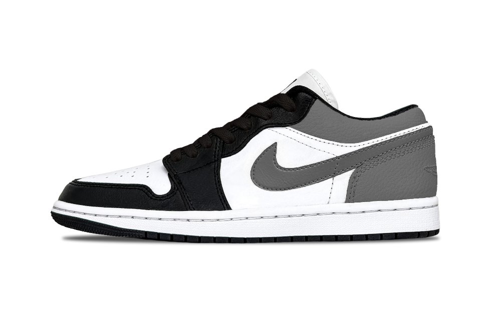 Jordan Air Jordan 1 Fashion Apparel Week Abrasion Resistant Low Top Vintage Basketball Shoes Unisex Gray Black
