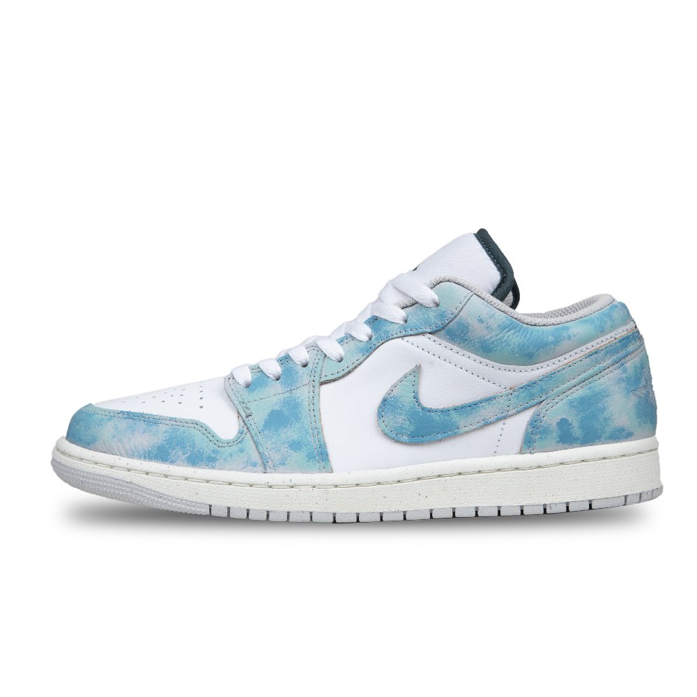 Jordan Air Jordan 1 Mountain Island Dawn Sea Anti Slip Wear Resistant Low Top Vintage Basketball Shoes Unisex Lake Blue