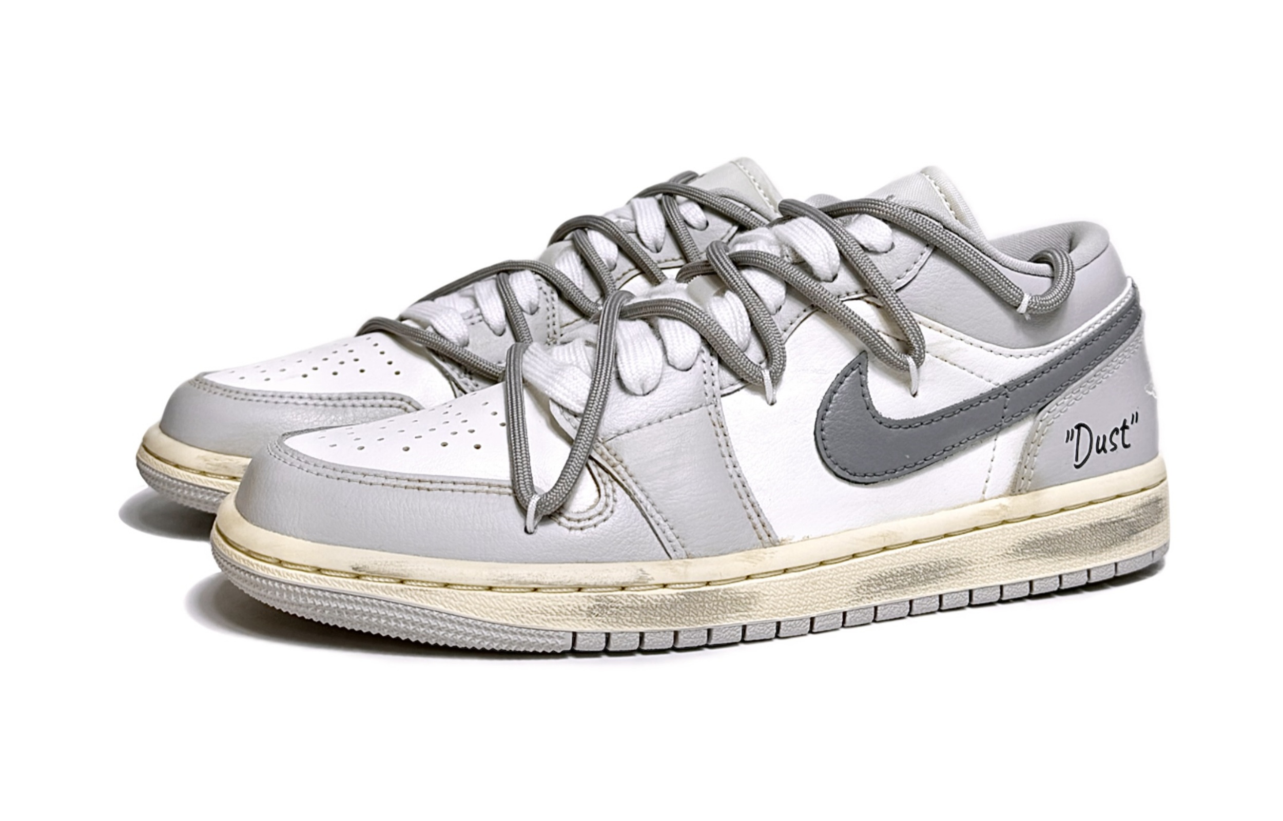 Jordan Air Jordan 1 DUST, Wasteland Style Abrasion Resistant Low top Vintage Basketball Shoes Unisex Gray White купить в интернет-магазине Yoocart с быстрой доставкой по России.