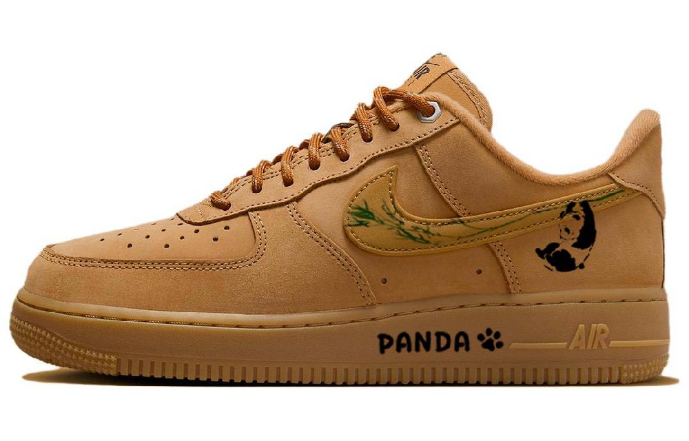 Nike Air Force 1 Cozy Panda Panda Embracing Bamboo Anti-Slip Wear-Resistant Low-Top Skateboard Shoes Women's Brown