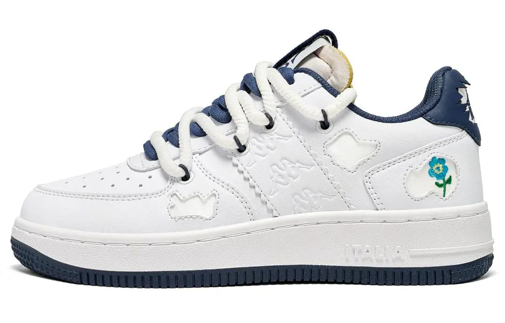 Kappa Back to Back Abrasion Resistant Slip Resistant Low Top Skateboard Shoes Women's White Blue