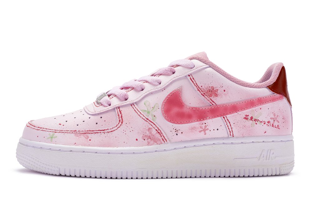 Nike Air Force 1 Low 811 Manufacturing Low Top Skateboard Shoes GS Pink White Red