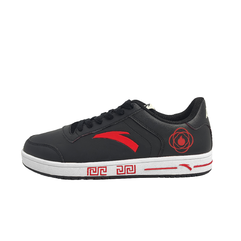Anta Slip Resistant Cushioning Lightweight Low Top Skateboard Shoes Men's Black Red