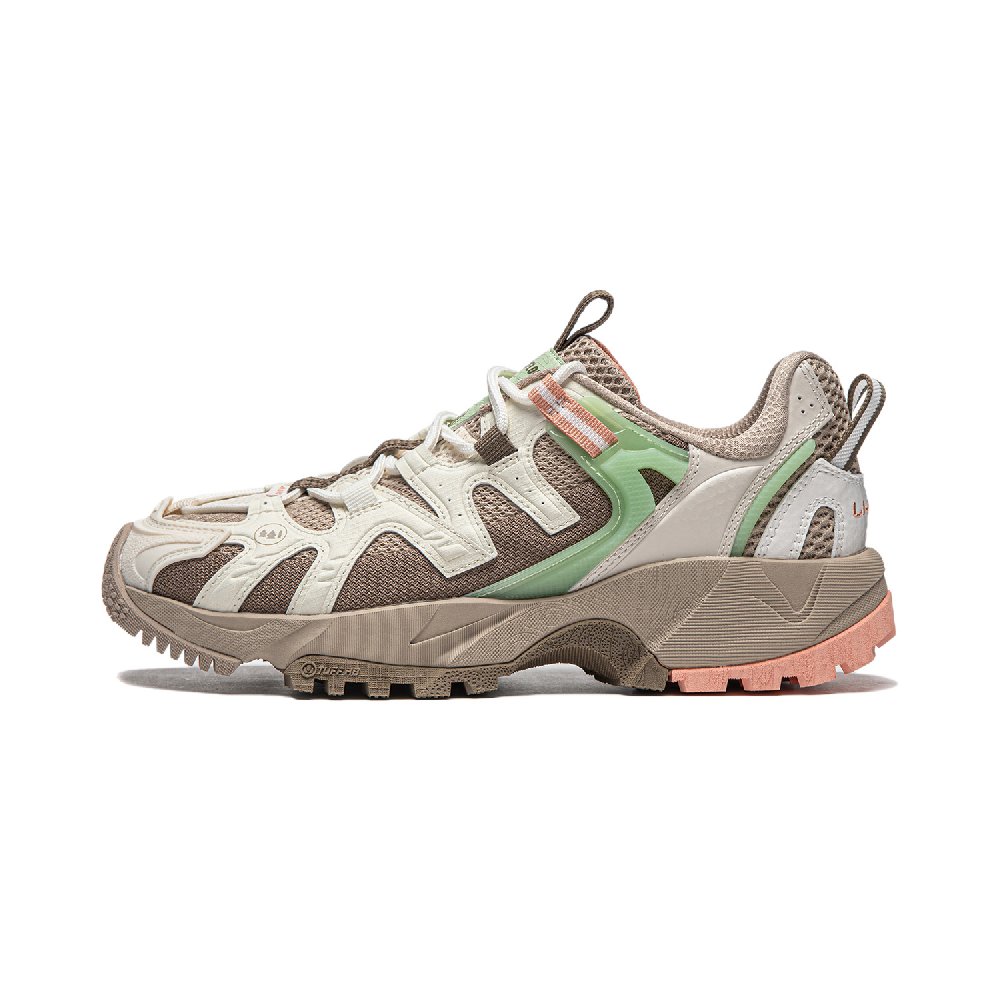 LiNing CF Tracing Collection, Xingye Cushioning, Wear Resistant Low Top Casual Shoes Women's Gray Brown Green