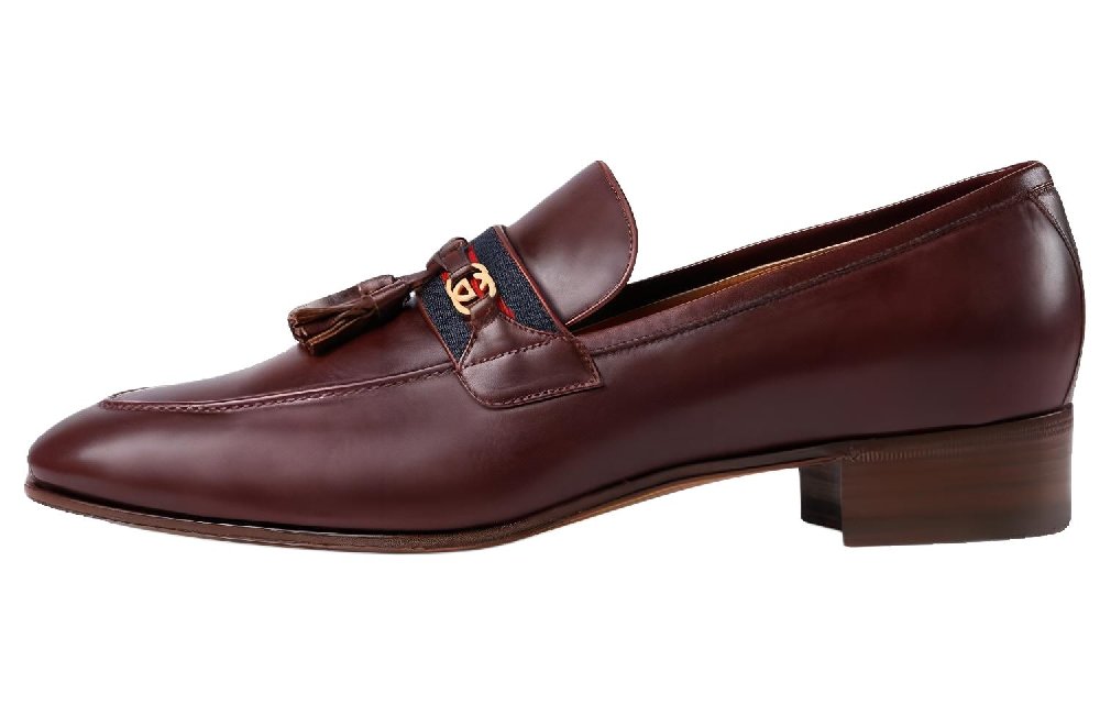 GUCCI Interlocking High Heels Men's Burgundy