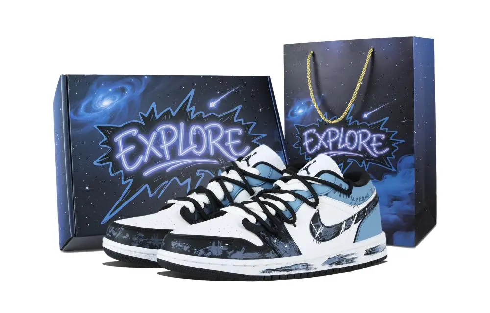 Jordan Air Jordan 1 Present Trend Low top Vintage Basketball Shoes Unisex Blue