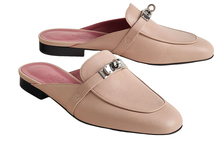 HERMES Oz Abrasion Resistant Closed Toe Slippers Women's Nude
