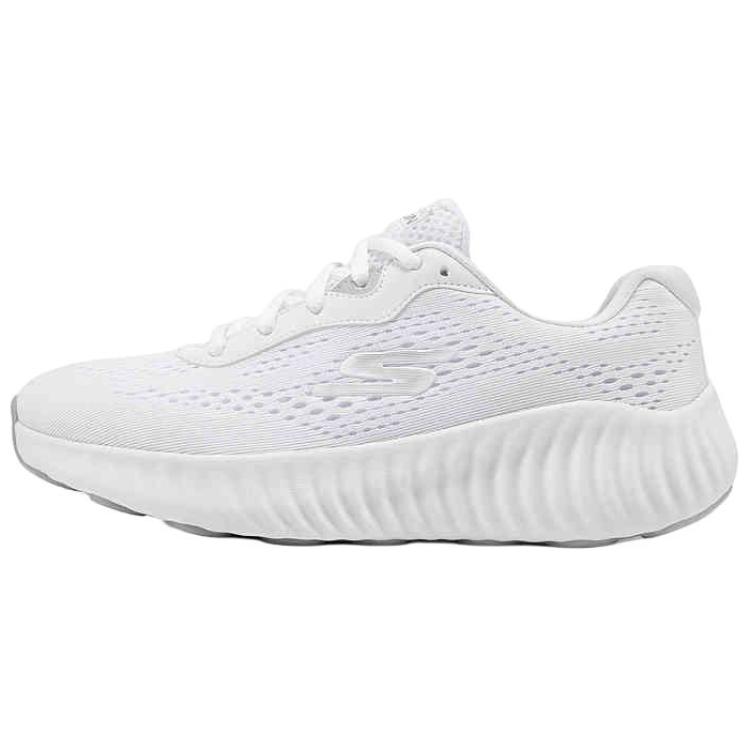Skechers Women's GO Series Anti Slip Wear Resistant Low Top Training Casual Running Shoes Women's White Silver