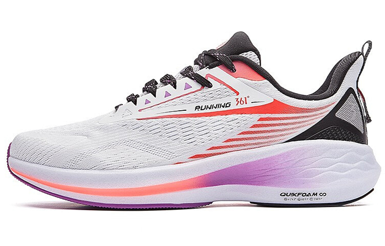361° Flying Wing 2.0 Anti Slip Wear Resistant Low Top Running Shoes Men's White Purple