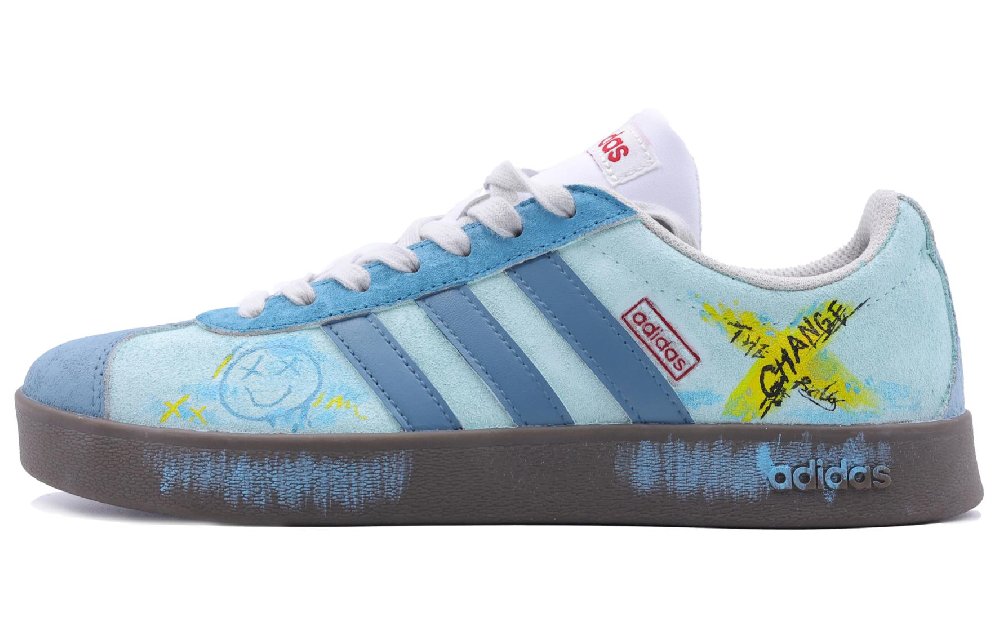 Adidas Neo Vl Court Jade Dome Slip-Resistant Cushioning Wear-Resistant Low-Top Skateboard Shoes Unisex Blue