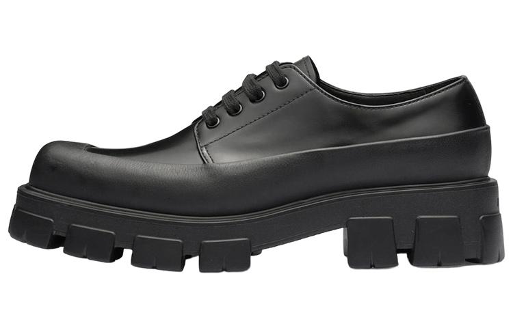 PRADA Monolith Brushed Leather Lace-up 'Black'