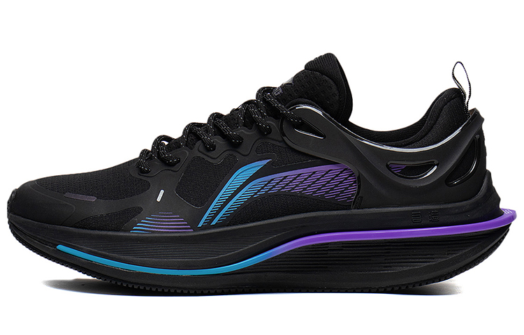 LINING WuShi 5S 2.0 Running Shoes Men Low-Top Black Blue Purple