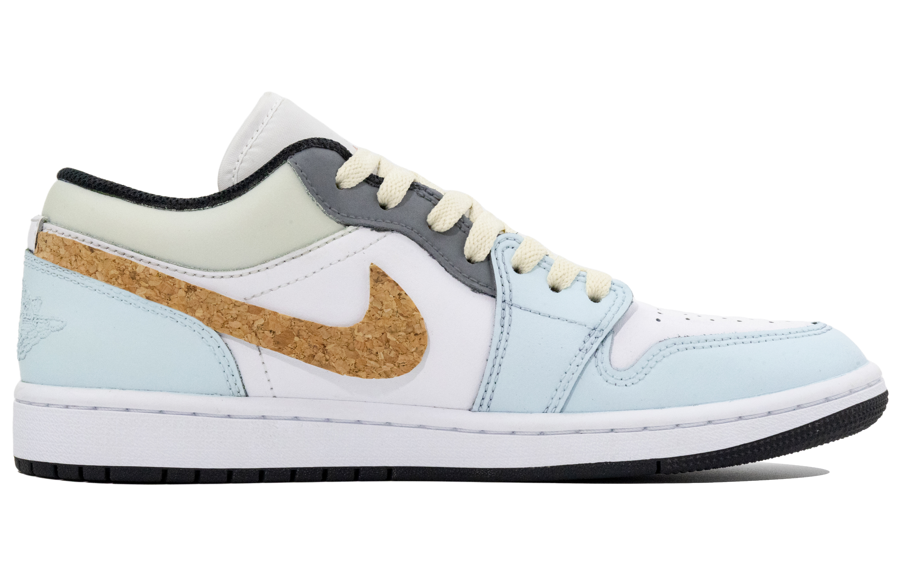 Jordan Air Jordan 1 Cushioning, Wear Resistant Low Top Vintage Basketball Shoes Unisex Light Blue