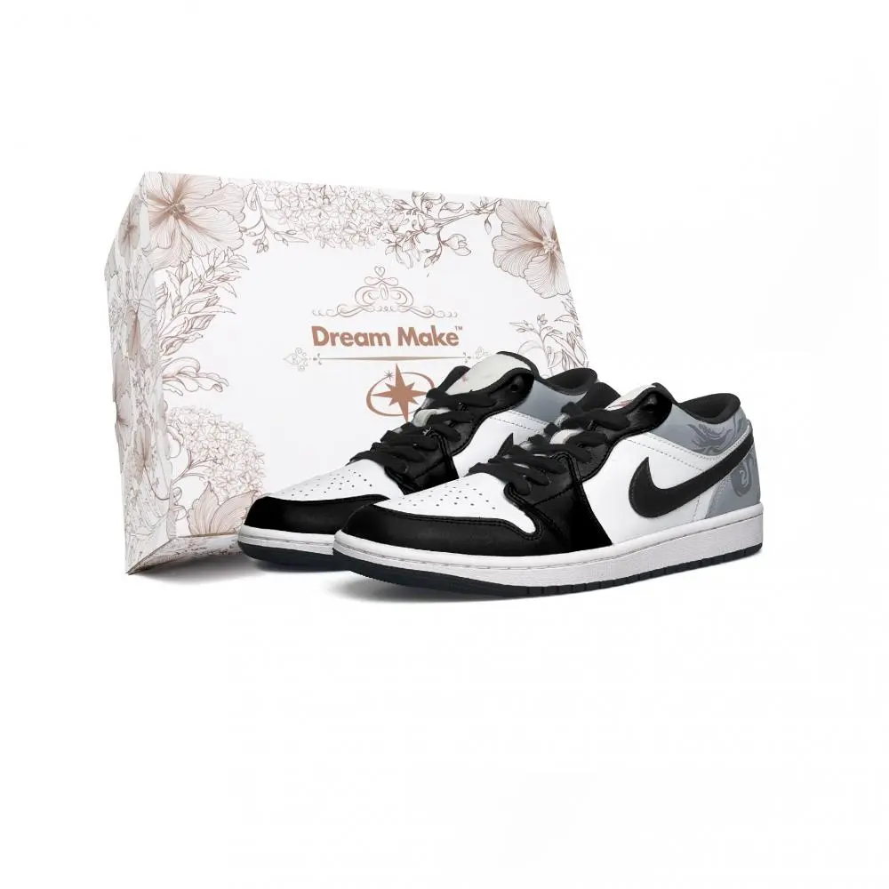 Jordan Air Jordan 1 WAO Abrasion Resistant Low top Vintage Basketball Shoes Unisex Shadow Gray