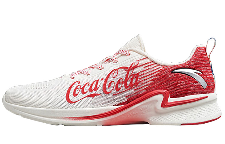 Coca-Cola x Anta Hydrogen Run II Cushioning Anti-Slip And Wear-Resistant Low-Top Running Shoes Men's White Red