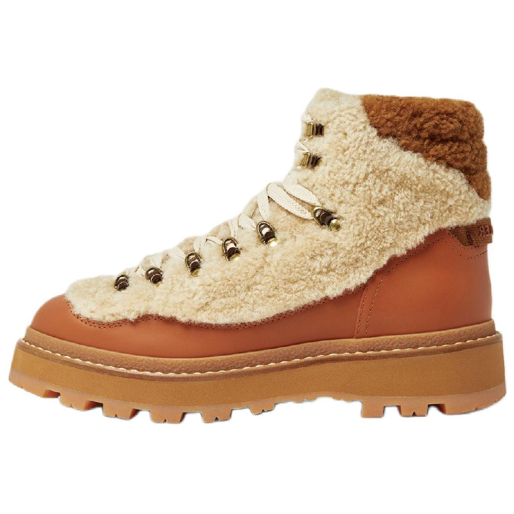 Moncler Ankle Length Outdoor Boots 4cm Women's Beige