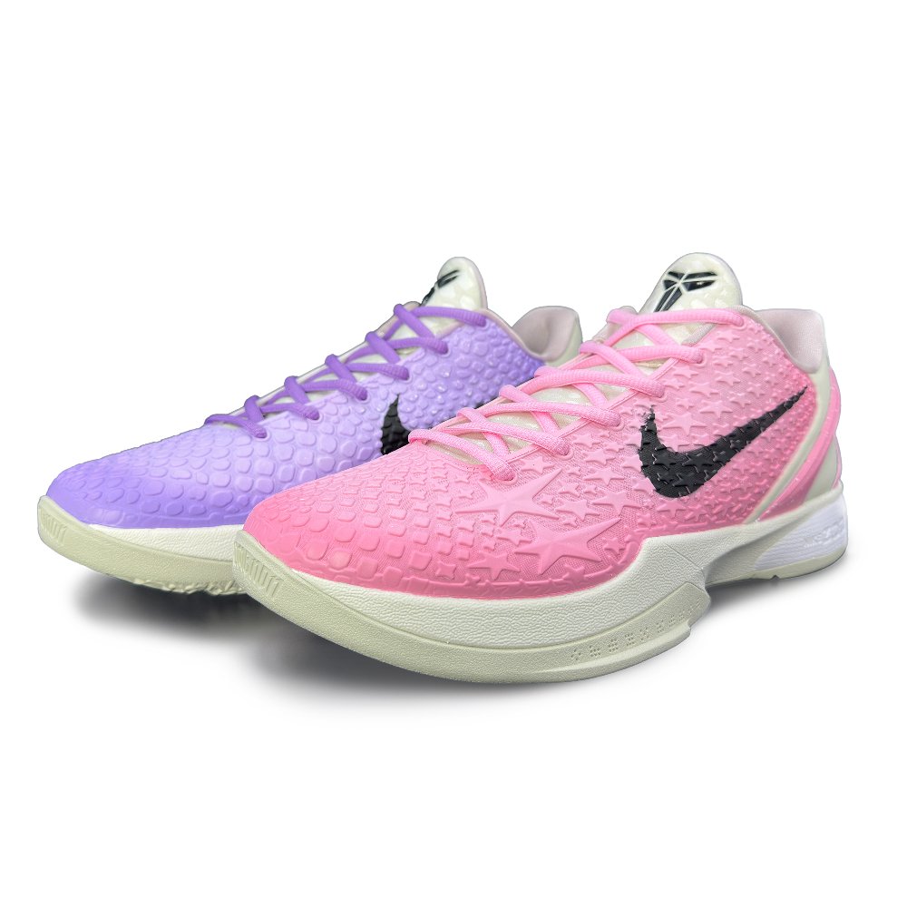 Nike Zoom Kobe 6 Protro Durable Breathable Low Top Basketball Shoes Unisex Pink Purple
