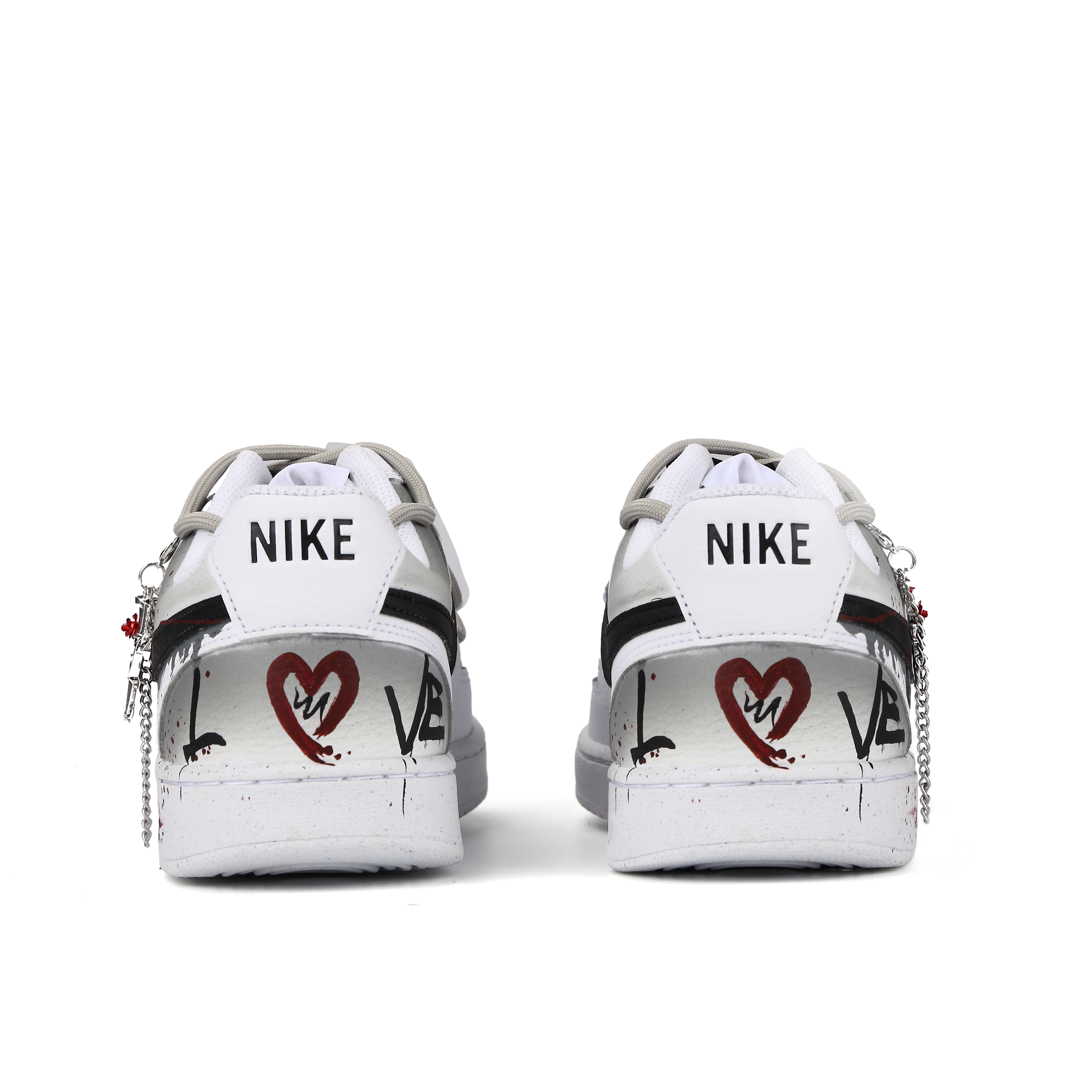 Nike Court Vision 1 Forbidden Love Abrasion-Resistant Slip-Resistant Low-Top Skateboard Shoes Unisex Black White купить в интернет-магазине Yoocart с быстрой доставкой по России.
