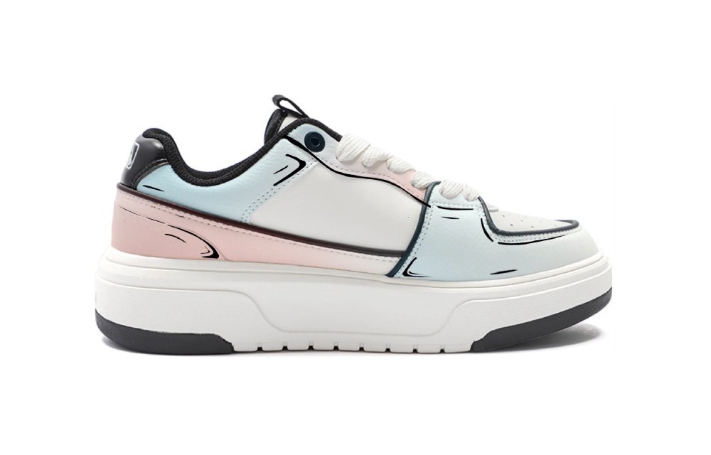 MLB Chunky Liner Slip Resistant Waterproof Cushioning Low Top Skateboard Shoes Unisex Blue Pink