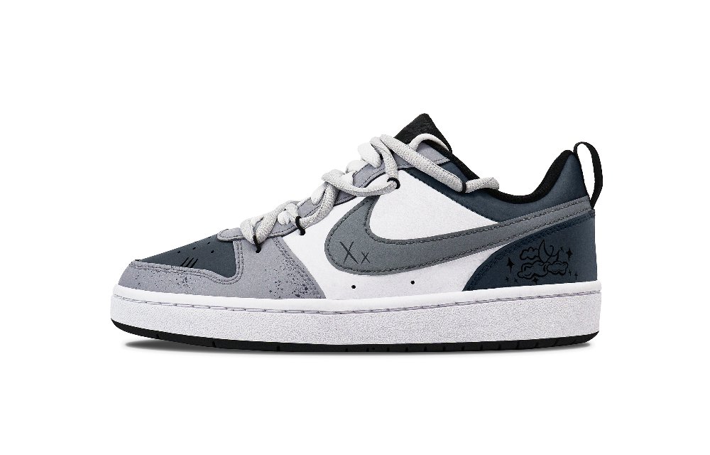 Nike Court Borough Low Auspicious Clouds Non-slip Lightweight Low-Top Skateboard Shoes GS Blue Gray