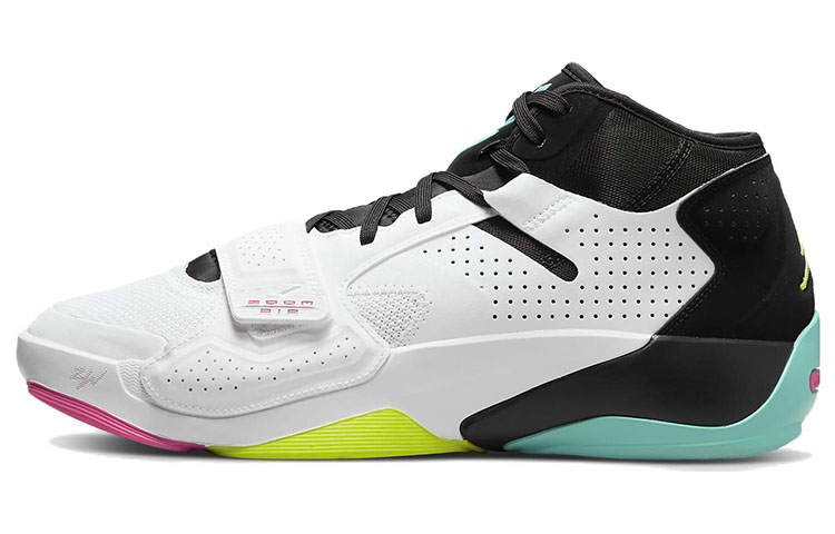 Jordan Zion 2 Cushioning, Slip Resistant, And Abrasion Resistant Low Top Basketball Shoes Men's White Black