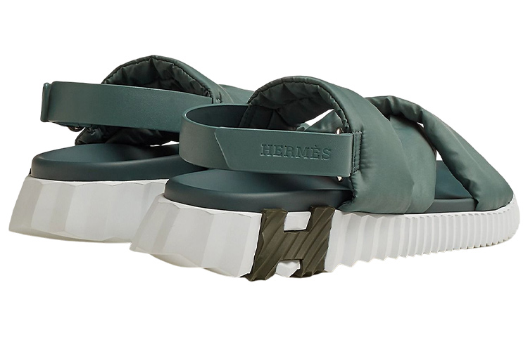 HERMES Electric Beach Sandals Women's Green