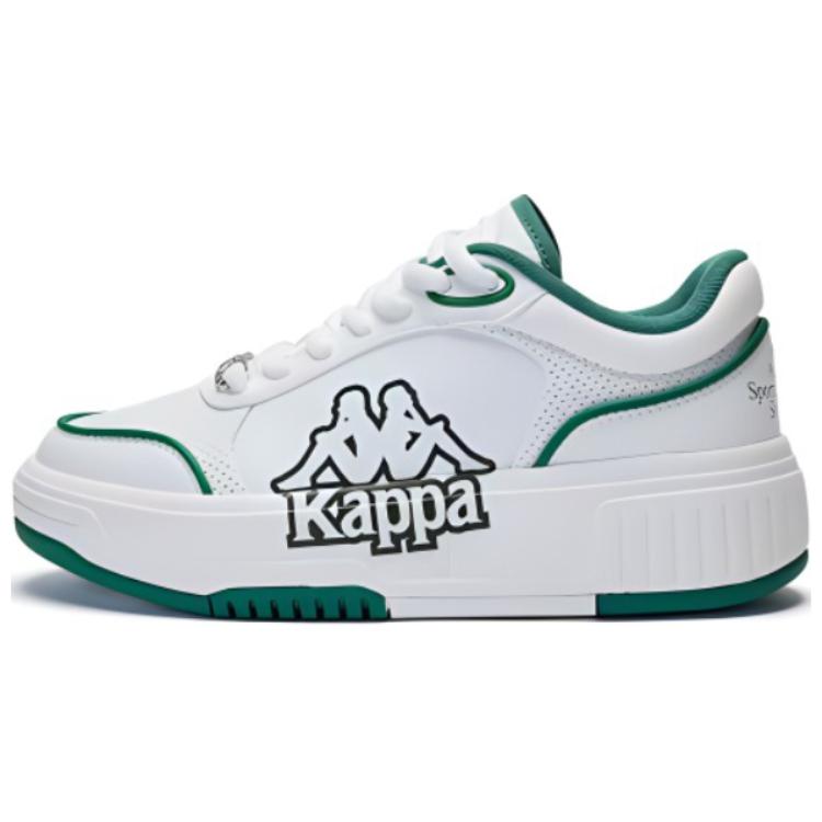 Kappa Anti-Slip Wear-Resistant Low-Top Skateboard Shoes Women's White Green