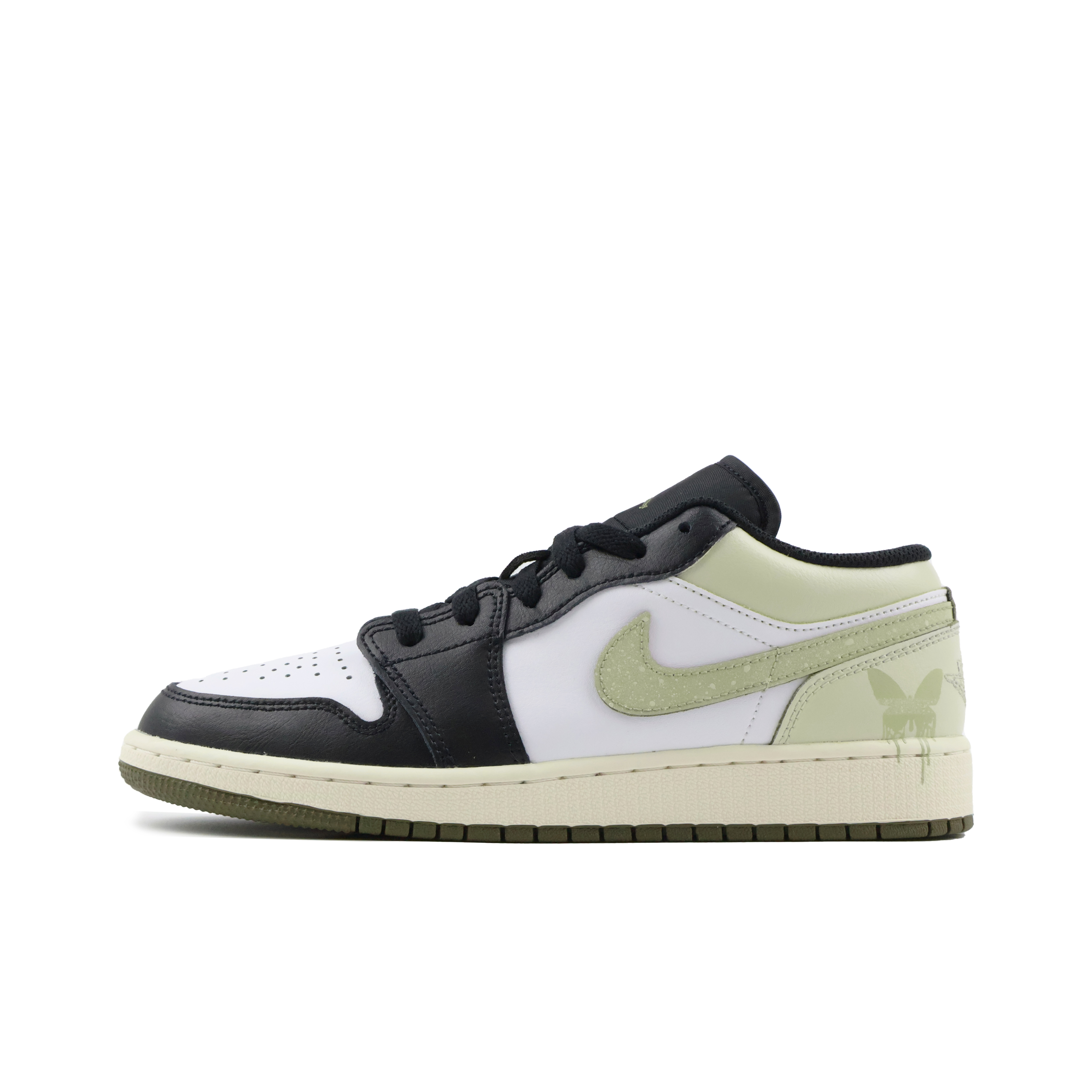 Jordan Air Jordan 1 Abrasion Resistant Support Low Top Vintage Basketball Shoes Unisex Green