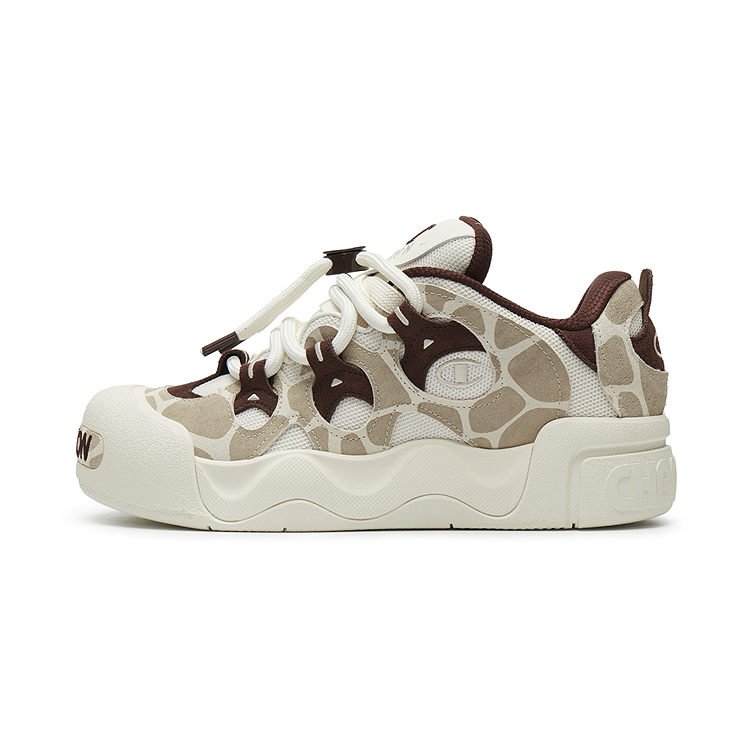Champion Puffed Donut Low-Top Skateboard Shoes Men's Milk White/Sand Stone