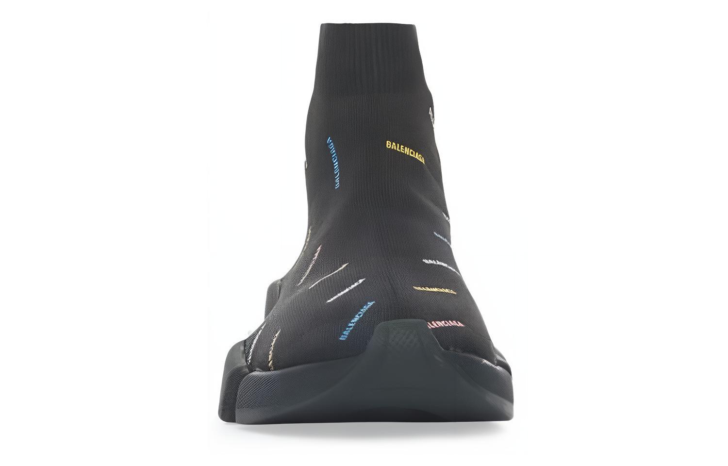Balenciaga Speed 2.0 AllOver Logo Recycled Knit Black Multicolor купить в интернет-магазине Yoocart с быстрой доставкой по России.