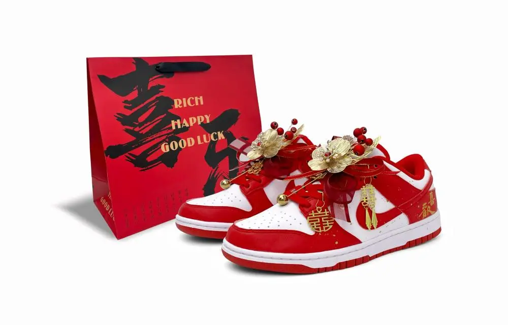 Nike Dunk Low top Skateboard Shoes Unisex Red White