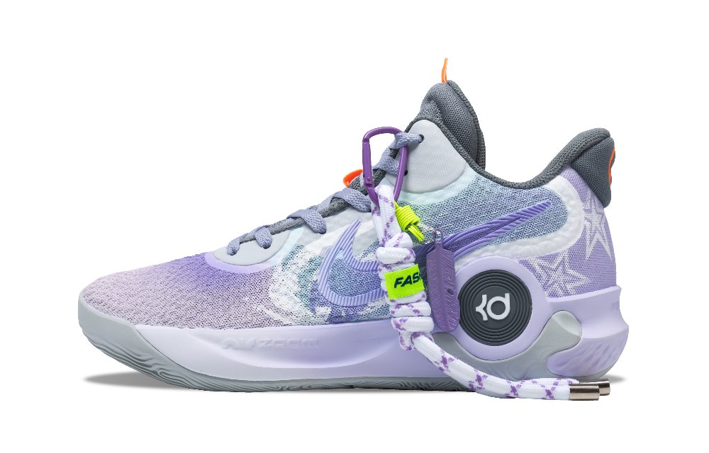 Nike KD Trey 5 IX Anti-Slip Wear-Resistant Mid-Top Basketball Shoes Unisex Blue Purple Asian Version